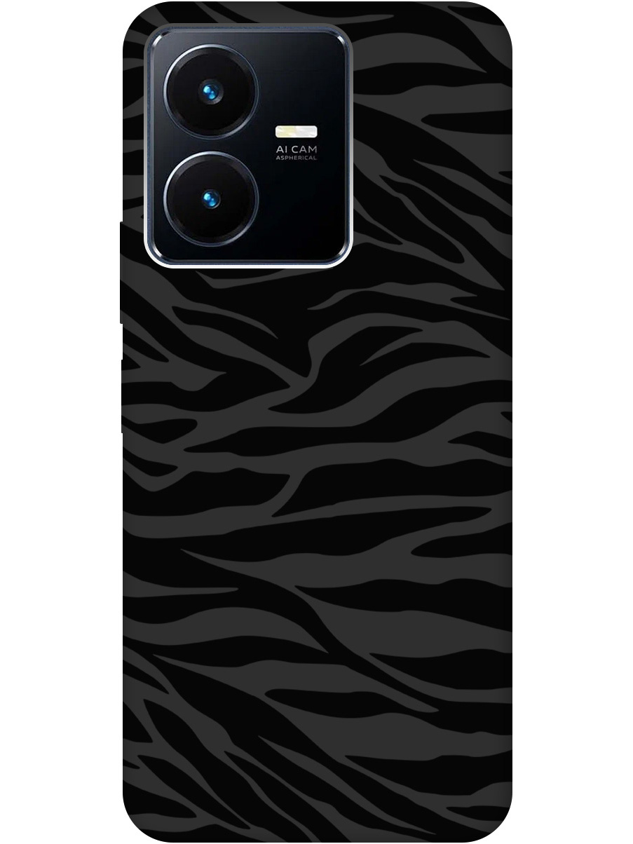 

Силиконовый чехол на Vivo Y22 с рисунком "Зебра" Soft Touch черный, 20000343