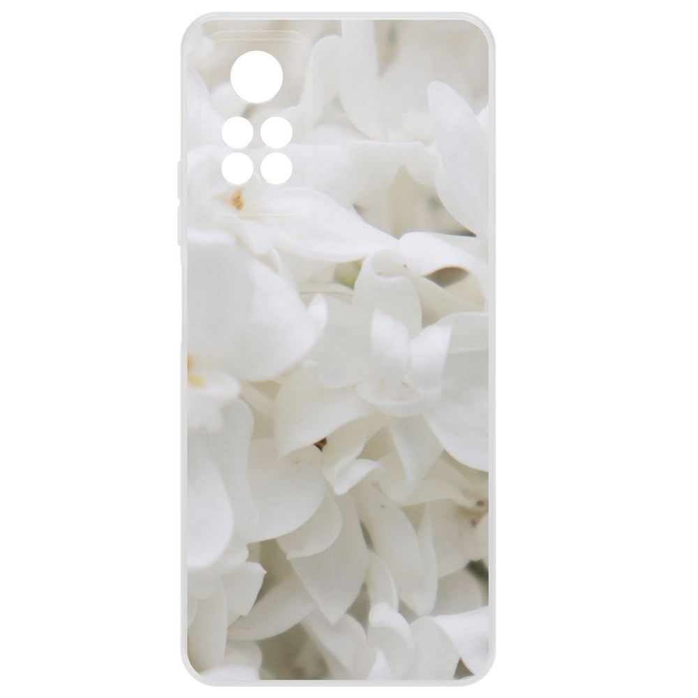 

Чехол-накладка Krutoff Clear Case Белые лилии для Xiaomi Redmi Note 12 Pro 4G, Прозрачный