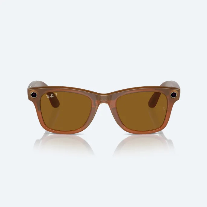 Экшн камера-очки Ray-Ban Stories Wayfarer Shiny Caramel, Polar Brown