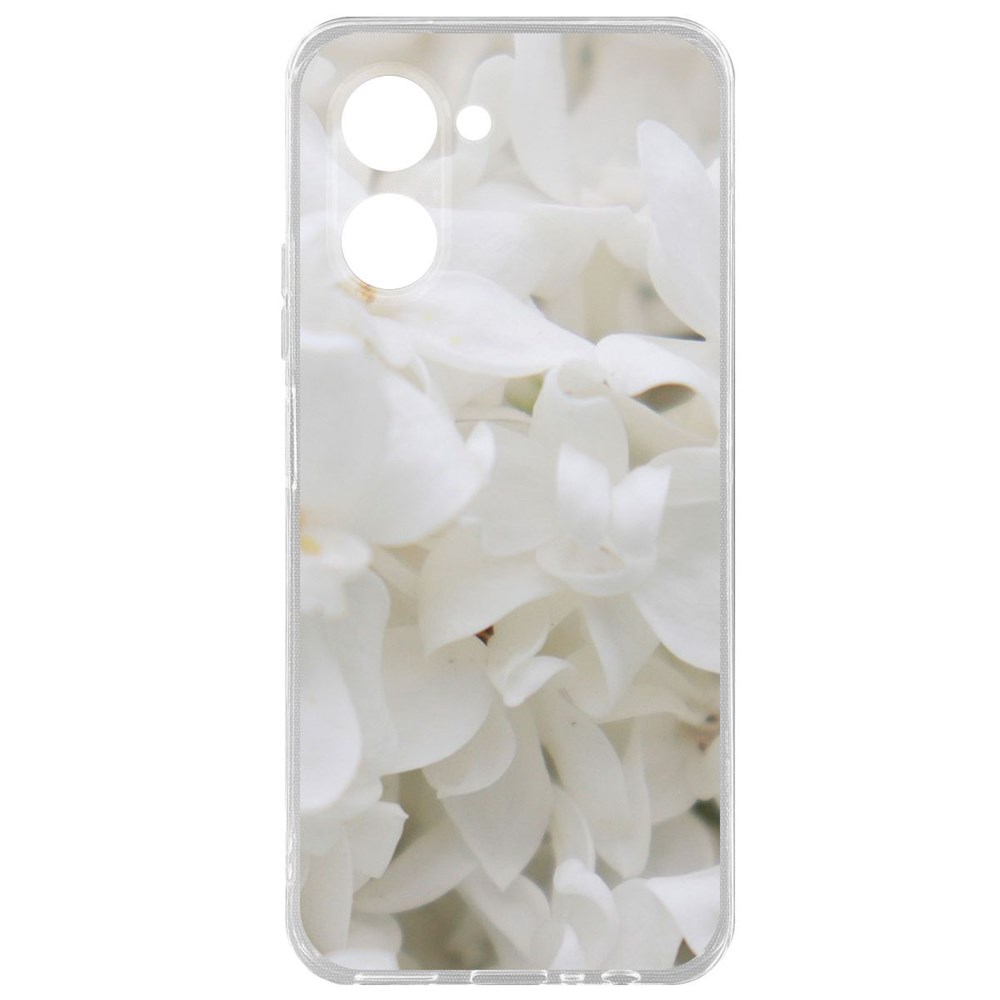

Чехол-накладка Krutoff Clear Case Белые лилии для Realme C33 2023, Прозрачный