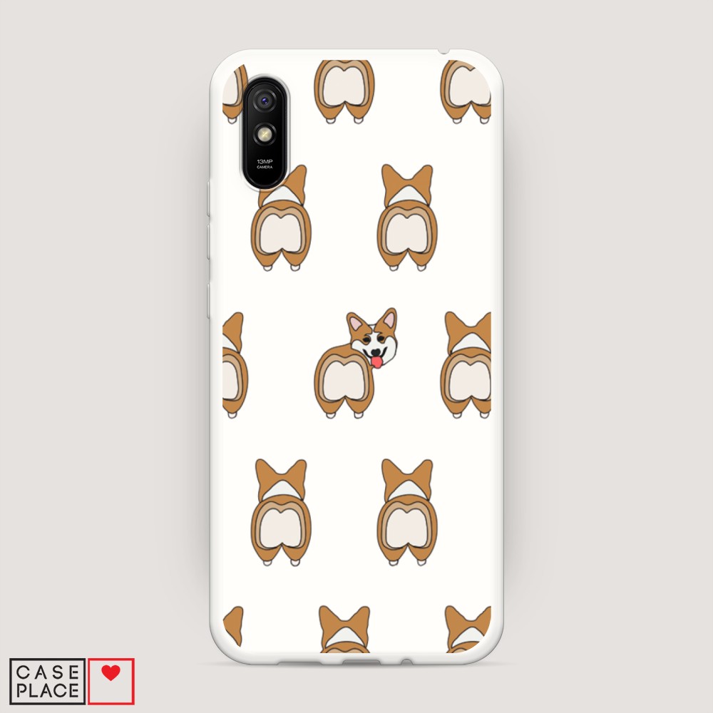

Матовый силиконовый чехол "Милый корги фон" на Xiaomi Redmi 9A, 38957-1