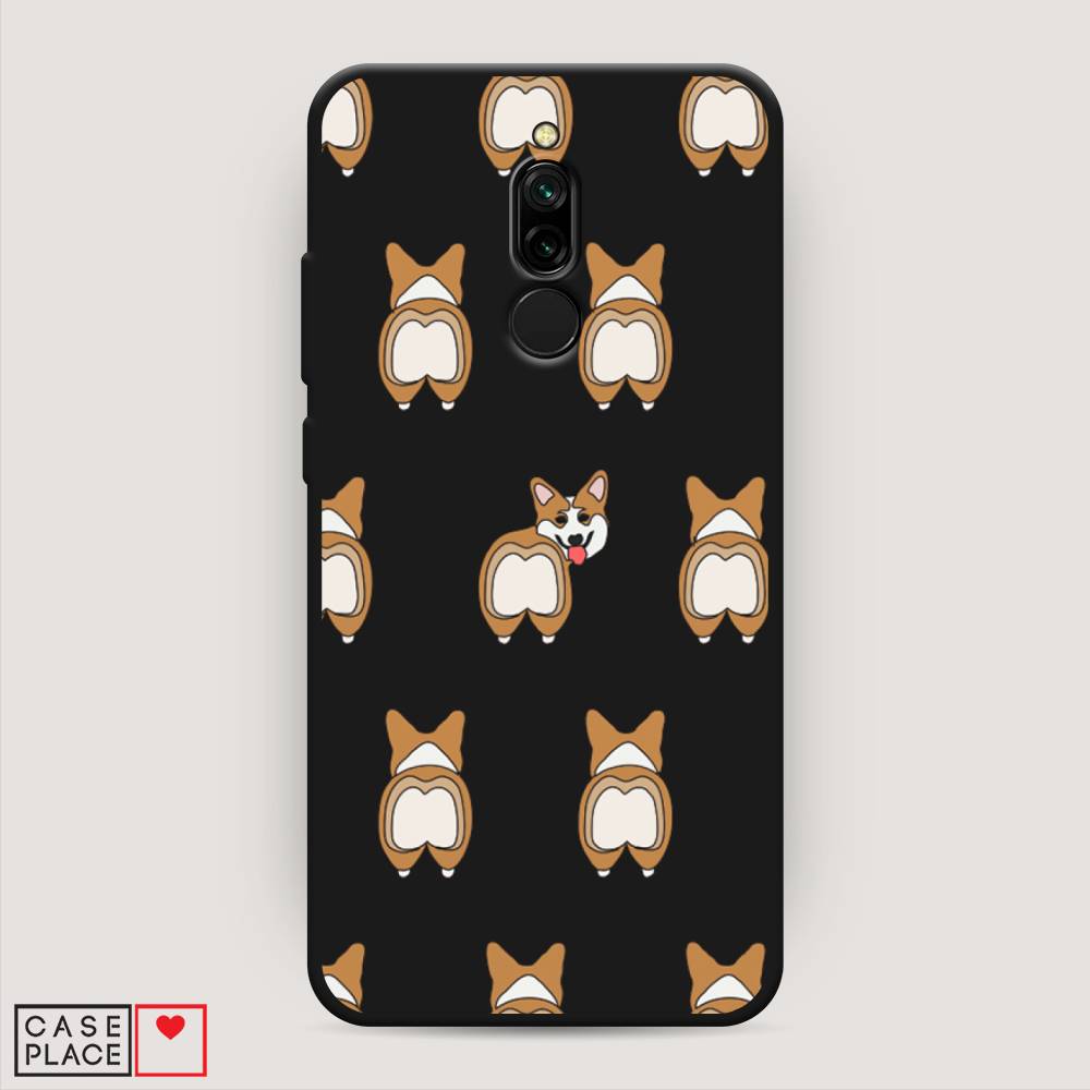 

Матовый силиконовый чехол "Милый корги фон" на Xiaomi Redmi 8, Разноцветный, 37152-1