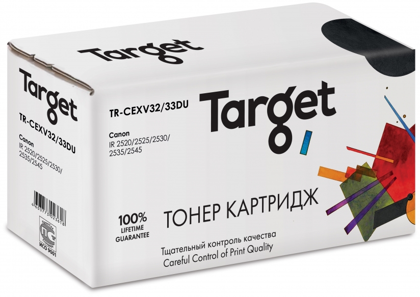 

Фотобарабан Target TR-CEXV32/33DU, Black, совместимый, Черный, TR-CEXV32/33DU
