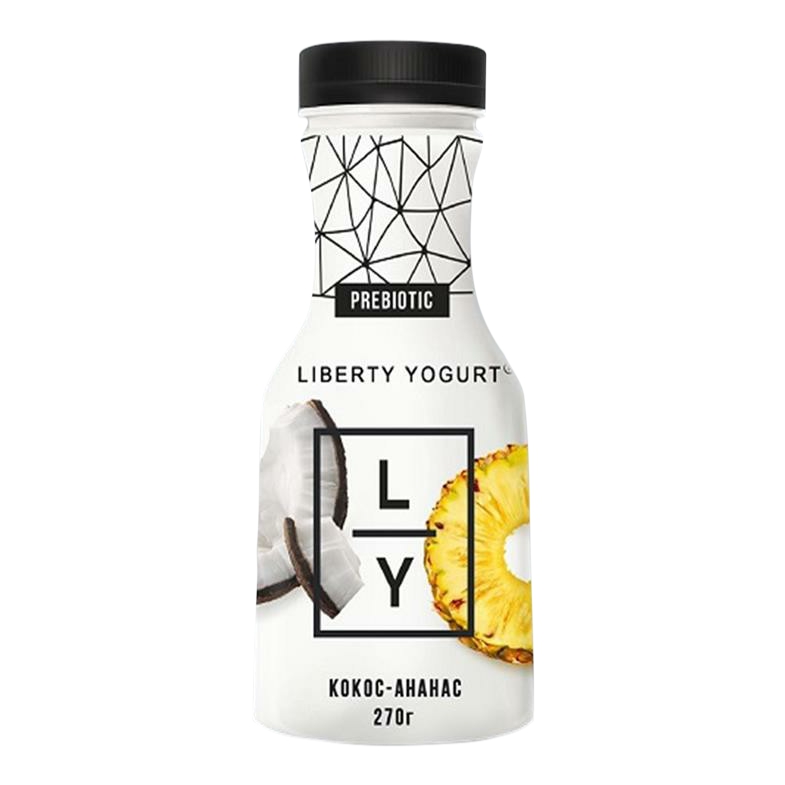 Питьевой йогурт Liberty Yogurt ананас-личи-кокос 1,5% 270 г