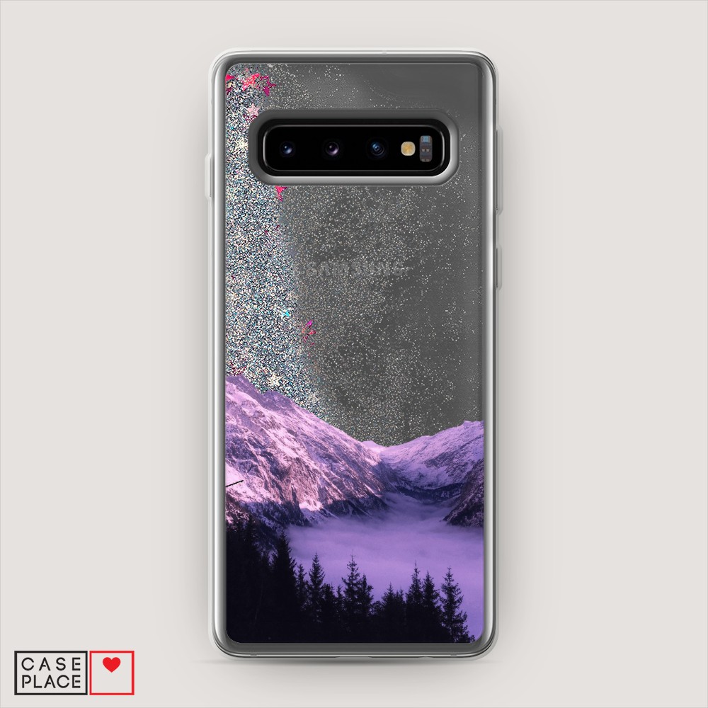 

Жидкий чехол с блестками "Горный туман" на Samsung Galaxy S10, 27091-1
