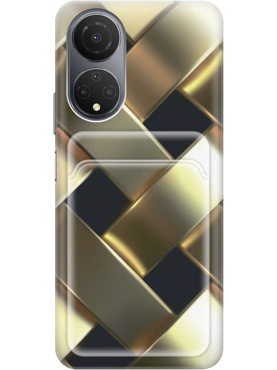 

Силиконовый чехол на Honor X7 с рисунком "Золотистое плетение", Золотистый;черный, 20011983