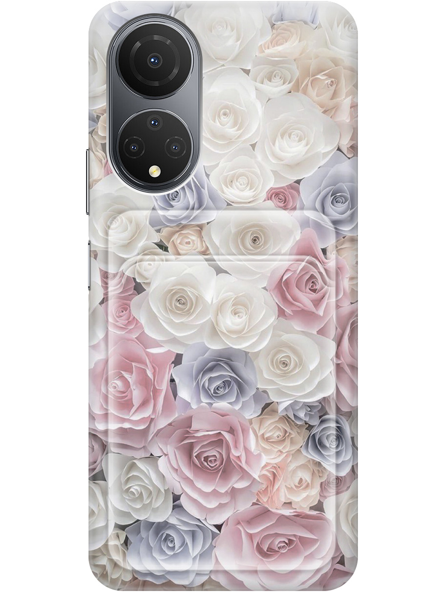 

Силиконовый чехол на Honor X7 с рисунком "Пастельные розы", Белый;розовый;серый, 20011983