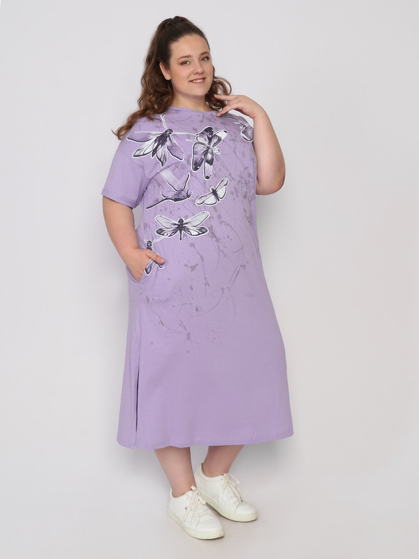 Платье женское Fashion Margo П194 фиолетовое 56 RU