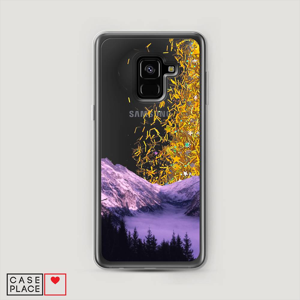 

Жидкий чехол с блестками "Горный туман" на Samsung Galaxy A8 2018