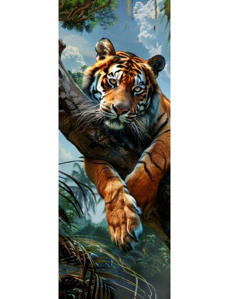 

Алмазная мозаика без подрамника Тигр на ветке, 100x35 см, 50 цветов, 86598, НА-042