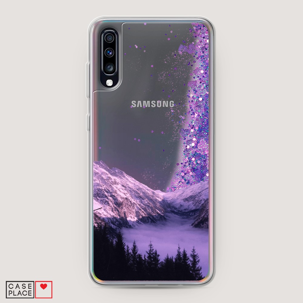 

Жидкий чехол с блестками "Горный туман" на Samsung Galaxy A70, 28192-1