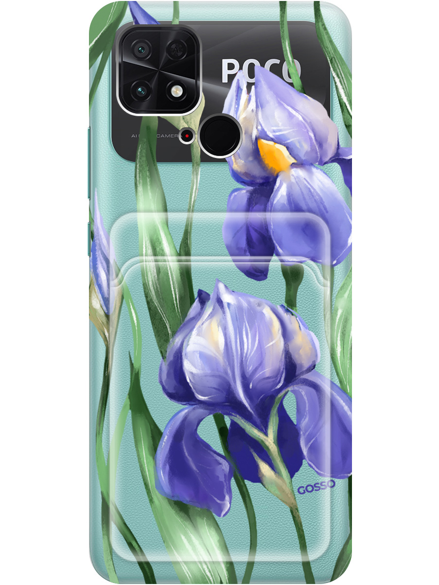 

Силиконовый чехол на Xiaomi Poco C40 с рисунком "Amazing Irises" прозрачный, 20011968