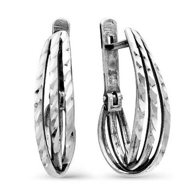 

Серебряные сережки алмазная грань оксидирование Б3307976-5, 9274Б
