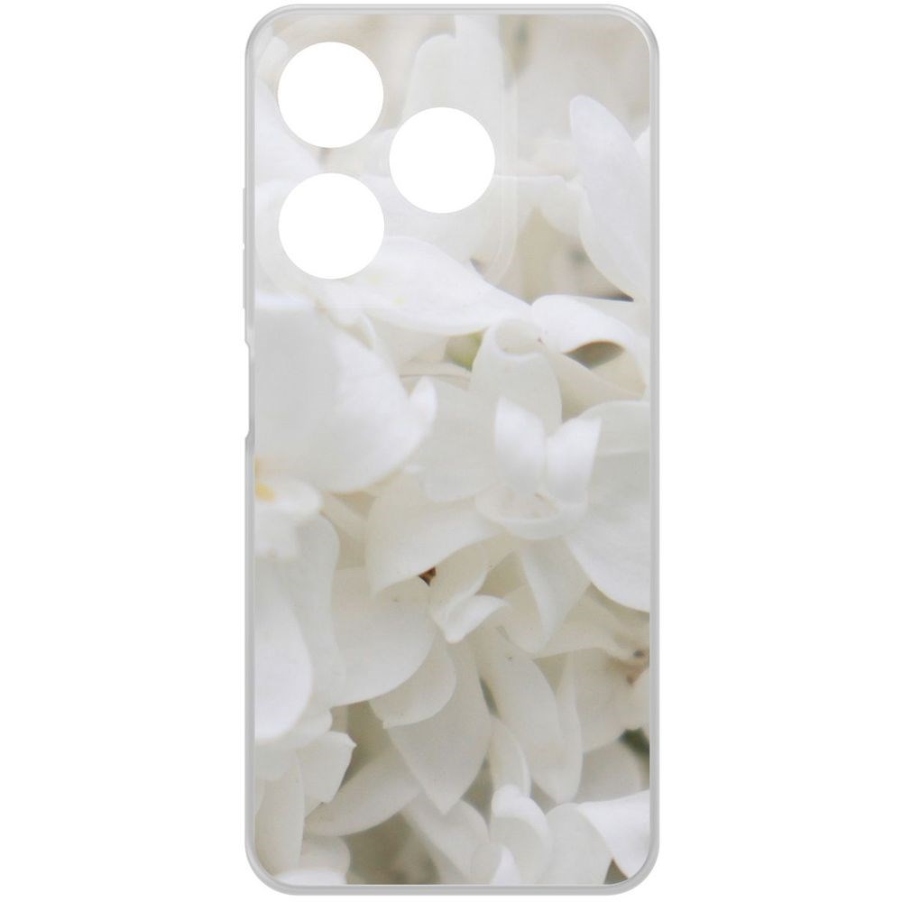 

Чехол-накладка Krutoff Clear Case Белые лилии для TECNO Spark 10C, Прозрачный