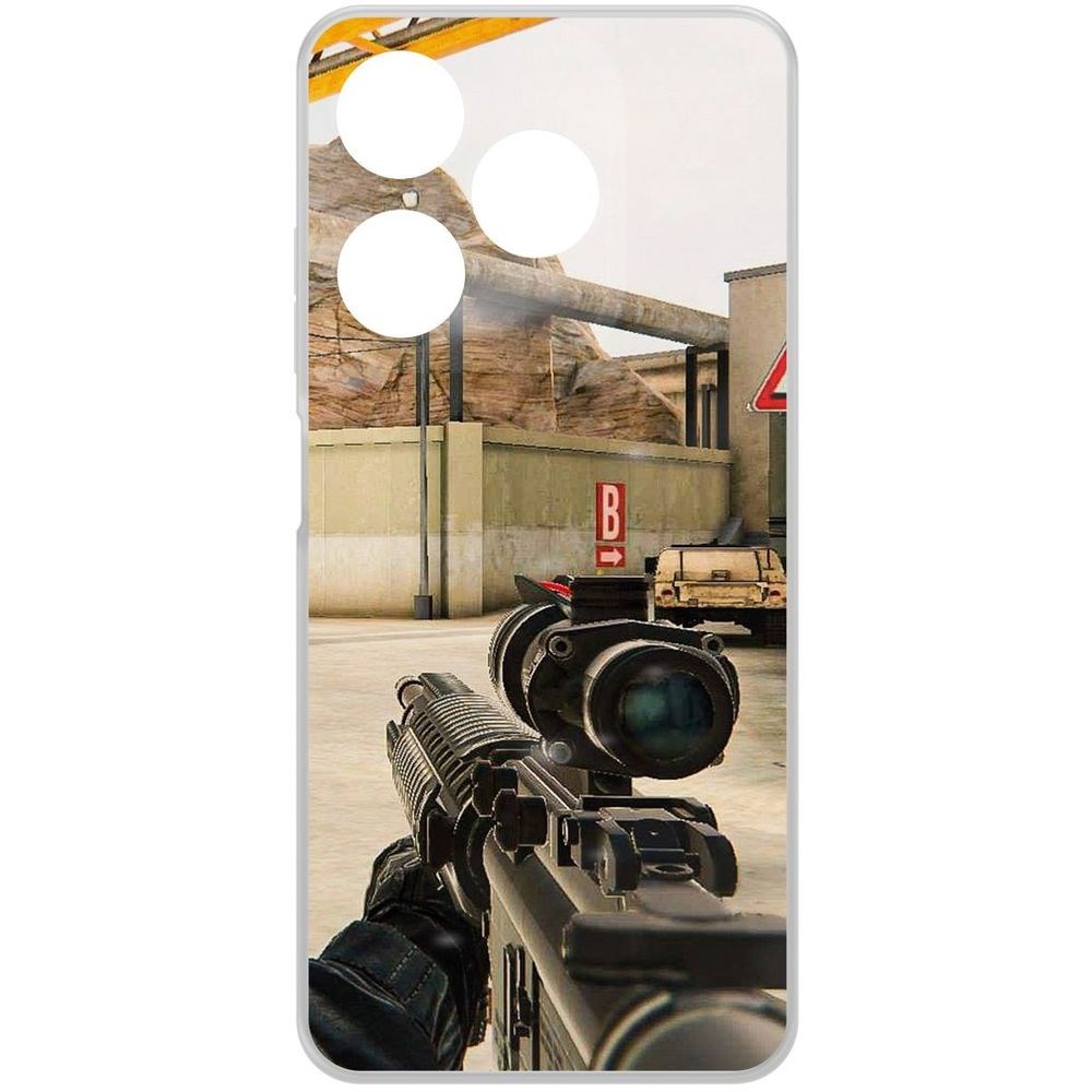 

Чехол-накладка Krutoff Clear Case Cтандофф 2 (Standoff 2) - Оптика для TECNO Spark 10, Прозрачный