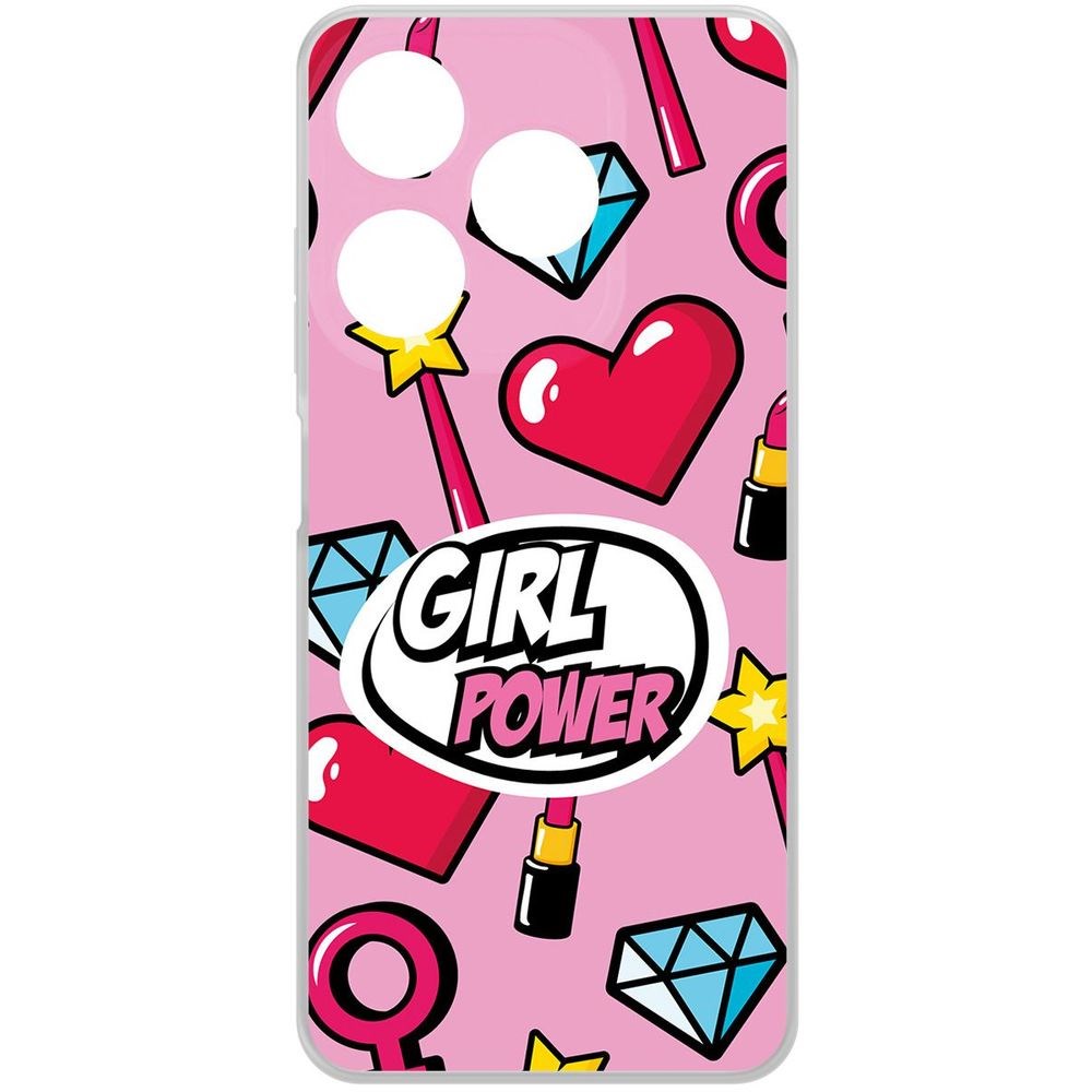 

Чехол-накладка Krutoff Clear Case Girl Power для TECNO Spark 10, Прозрачный