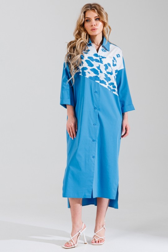 Платье женское Модная Линия ПЛ 3 голубое 54 RU