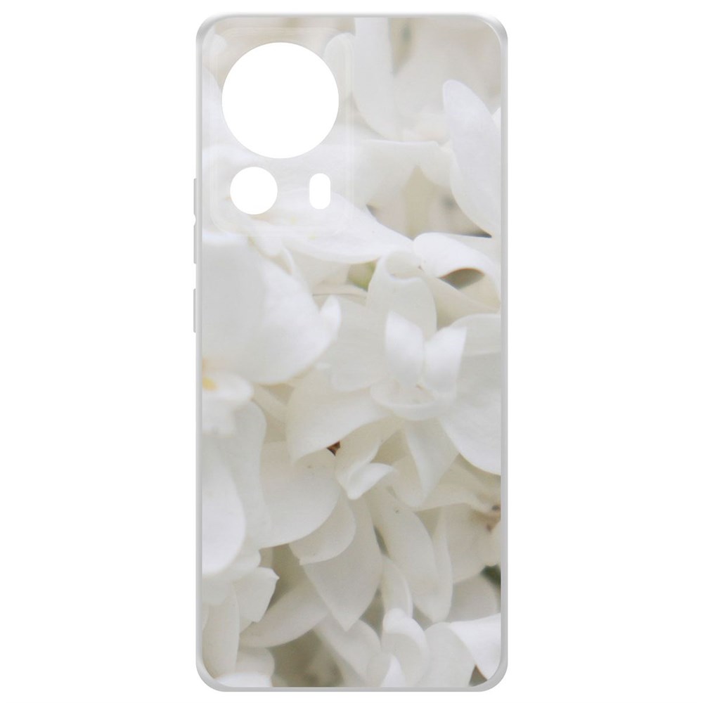 

Чехол-накладка Krutoff Clear Case Белые лилии для Xiaomi 13 Lite, Прозрачный