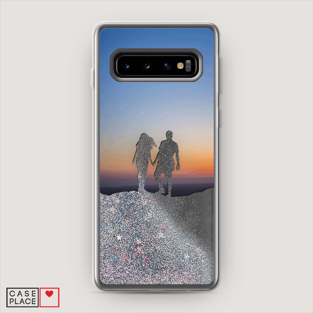 

Жидкий чехол с блестками "Пара на краю света" на Samsung Galaxy S10, 27091-1