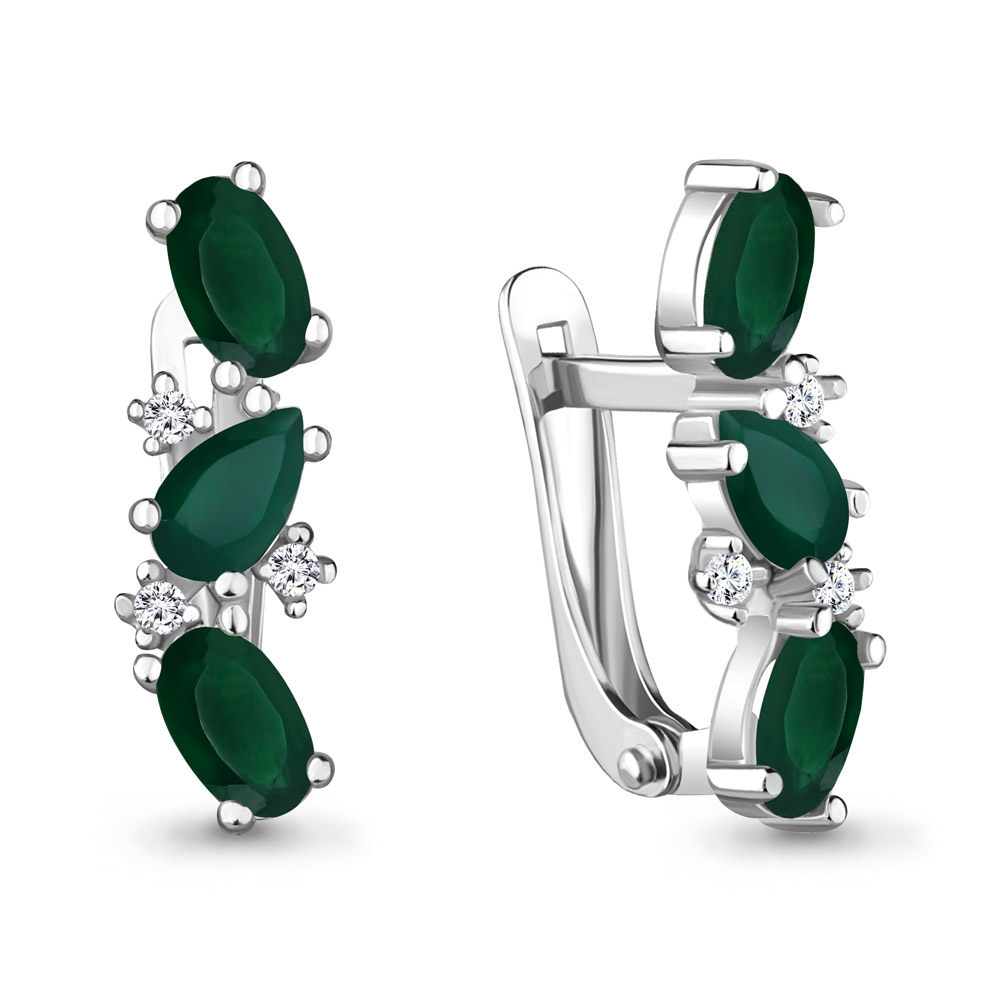

Серьги из серебра с агатом Aquamarine 4429909А_925_р, 4429909А_925_р