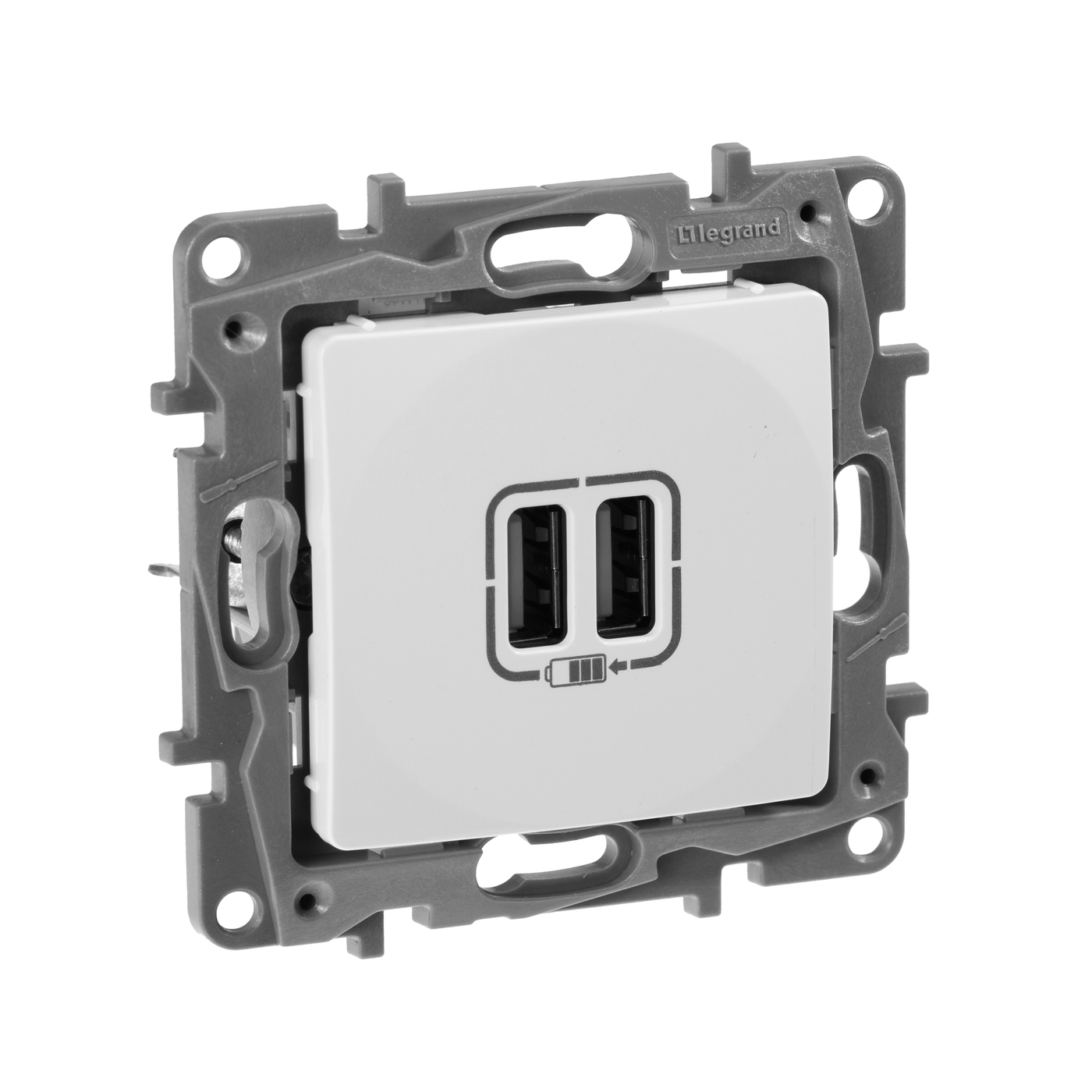 

Розетка USB 2-ая Legrand Etika 240В/5В 2400мА 2шт 672294.2, Белый