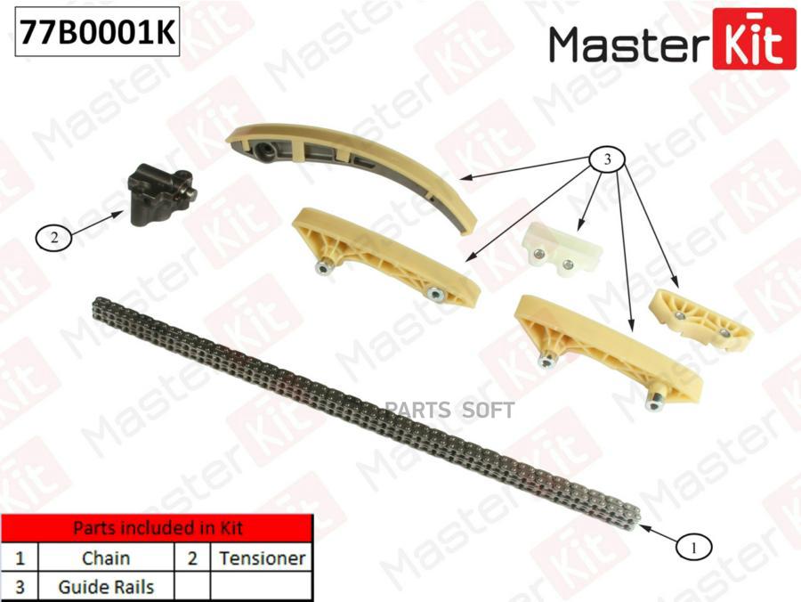 

К-т ГРМ MASTERKIT 77B0001K FORD:MONDEO III/TRANSIT D2FE 00-06