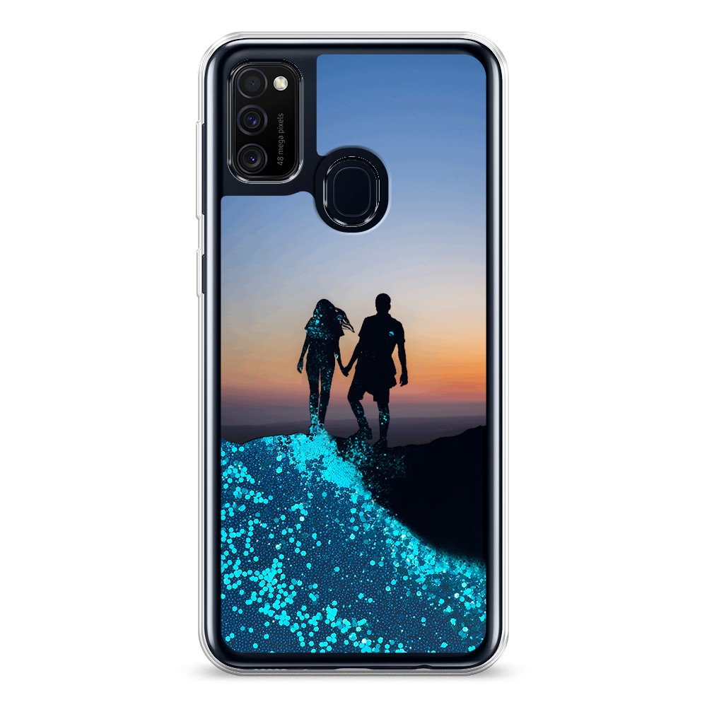 

Жидкий чехол с блестками "Пара на краю света" на Samsung Galaxy M21, 29793-1
