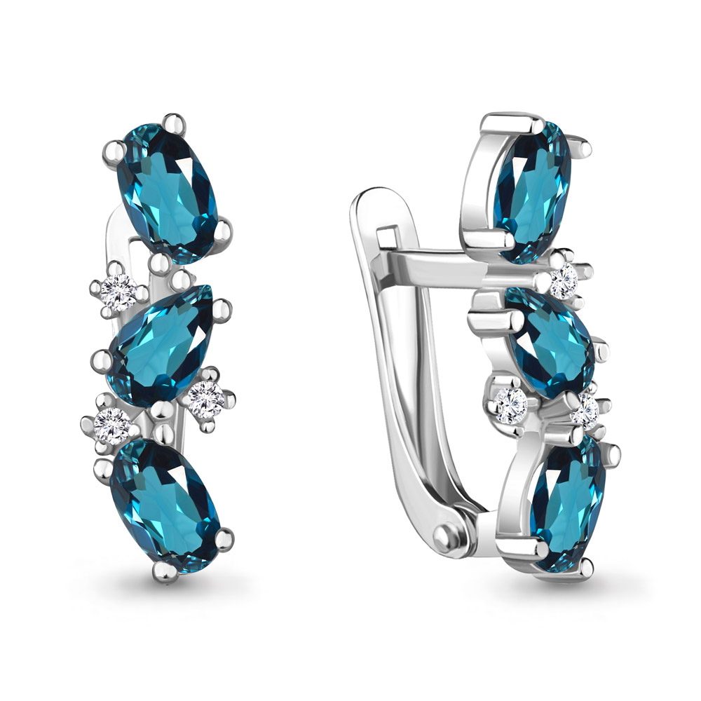 

Серьги из серебра с топазом Aquamarine 4429908А_925_р, 4429908А_925_р