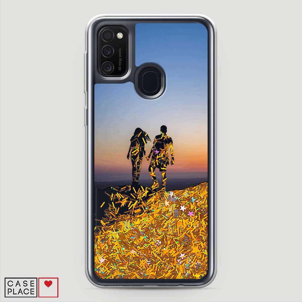 

Жидкий чехол с блестками "Пара на краю света" на Samsung Galaxy M21, 29790-1