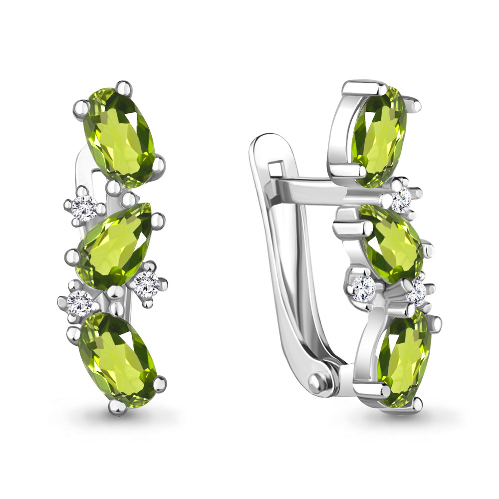 

Серьги из серебра с фианитом Aquamarine 4429907А_925_р, 4429907А_925_р