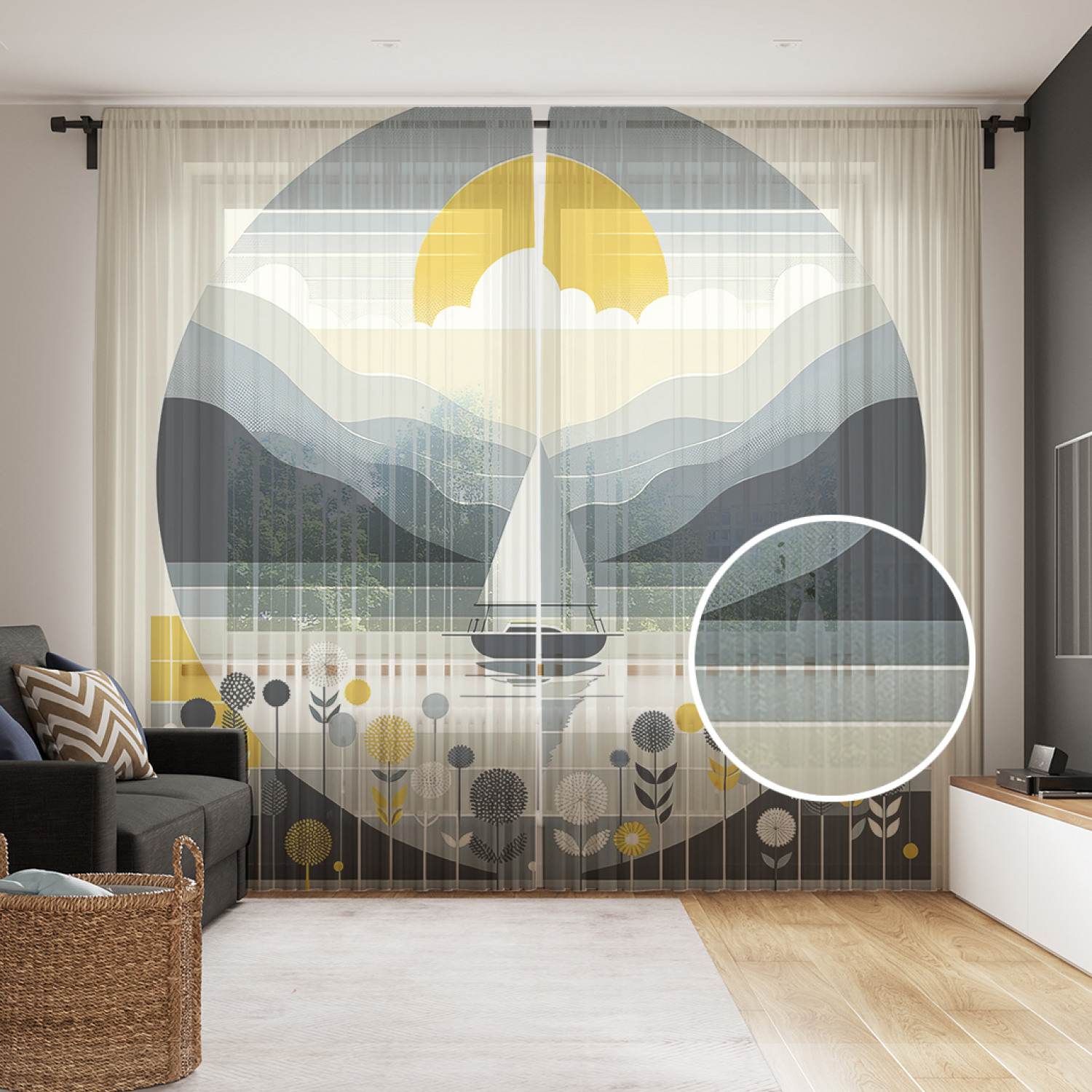 

Тюль JoyArty Одинокий парус 290x265, tul_429456_145x265