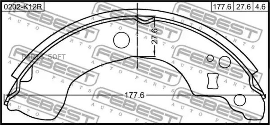 

Колодки тормозные Nissan Almera UK Make N16E 02.00-11.06 (EL) задние барабанные Febest