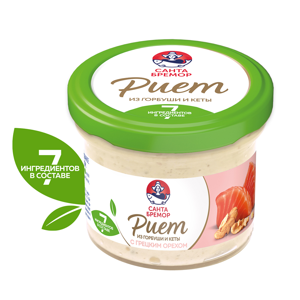 Риет Санта Бремор из горбуши и кеты с грецким орехом 100 г