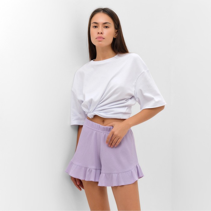 

Трикотажные шорты женские KAFTAN Basic line фиолетовые 44 RU, Фиолетовый, Basic line
