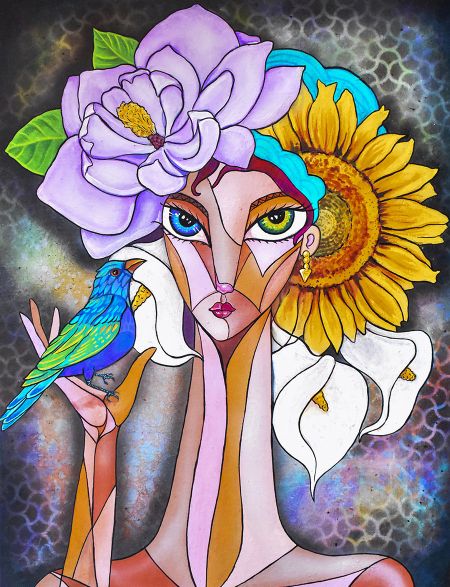 

Алмазная мозаика на подрамнике Девушка цветок, 50x40 см, 30 цветов, 58123, ПРА-122