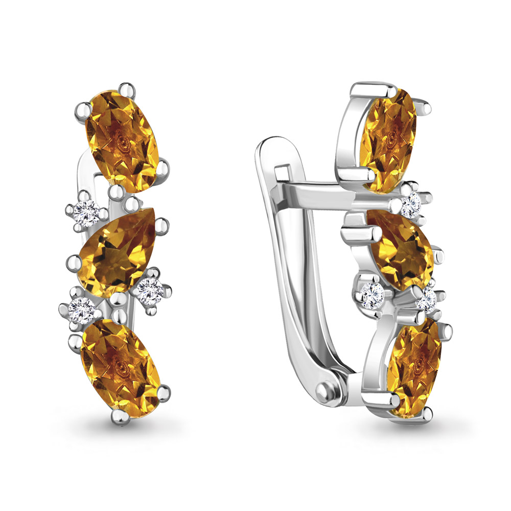 

Серьги из серебра с фианитом Aquamarine 4429906А_925_р, 4429906А_925_р