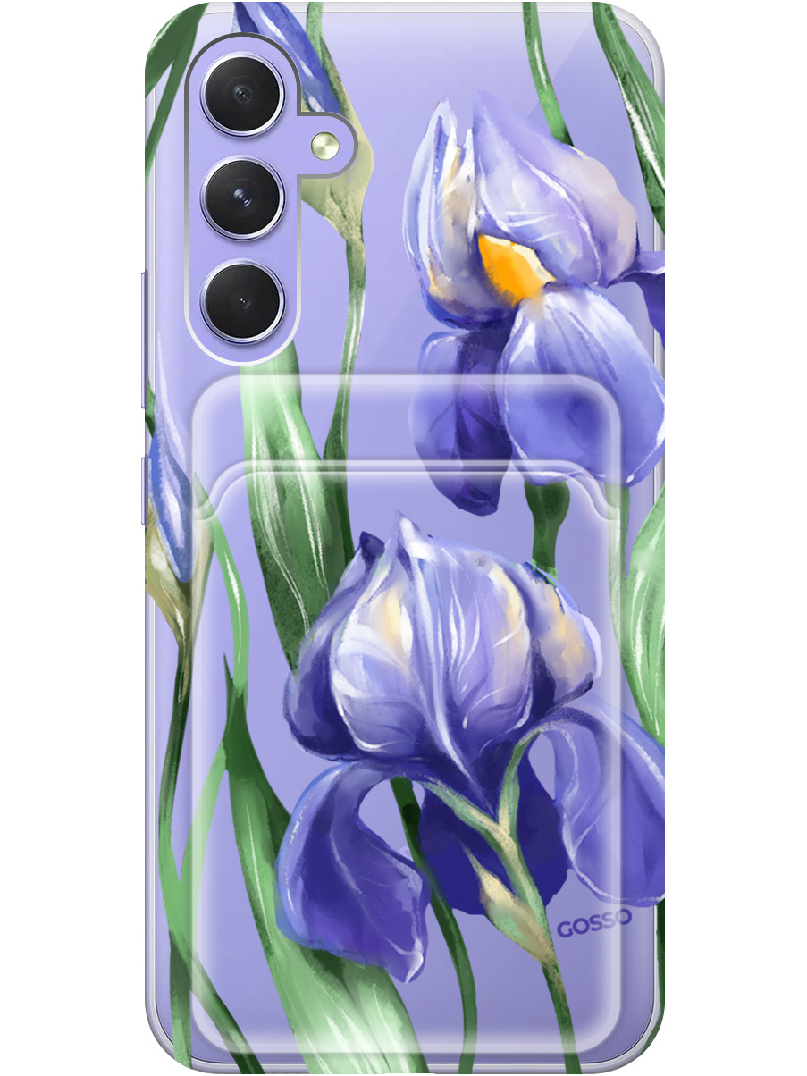 

Силиконовый чехол на Samsung Galaxy A54 5G с рисунком "Amazing Irises" прозрачный, Прозрачный;белый;синий, 20011960