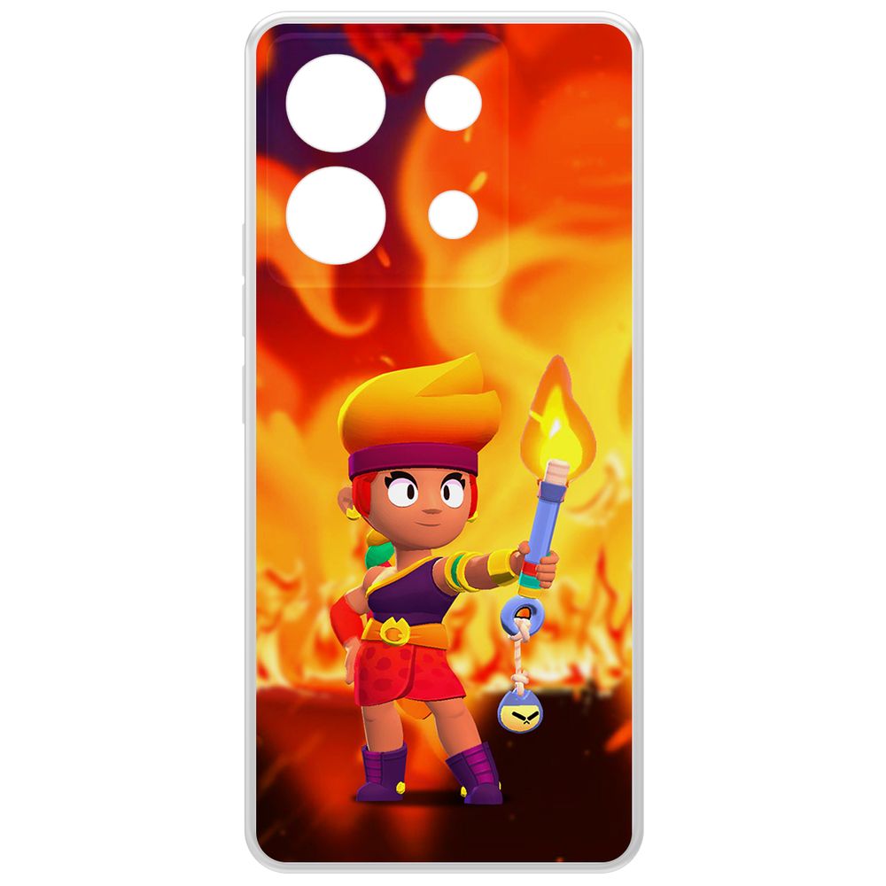 

Чехол-накладка Krutoff Clear Case Brawl Stars-Амбер для Xiaomi Poco X6, Прозрачный