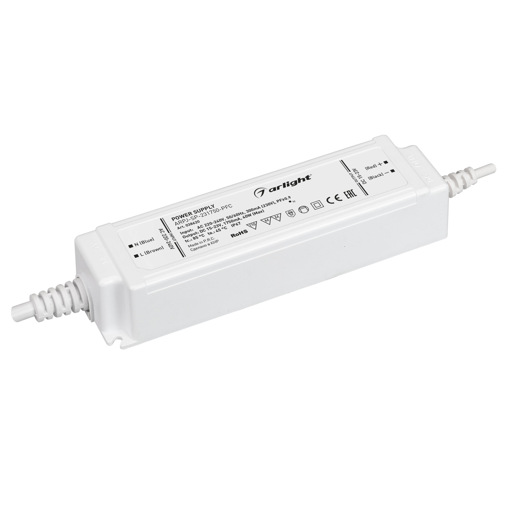 

Блок питания Arlight ARPJ-SP-231750-PFC (40W, 15-23V, 1.75A), 038620, Белый, 038620