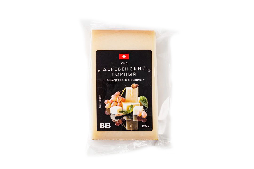 

Сыр твердый ВкусВилл Деревенский горный БЗМЖ 170 г