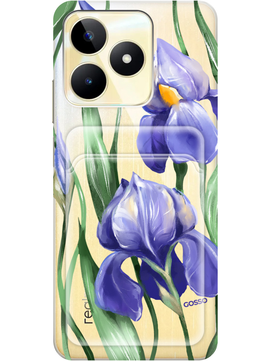 

Силиконовый чехол на Realme C53/C51 с рисунком "Amazing Irises" прозрачный, Прозрачный;белый;синий, 20011955