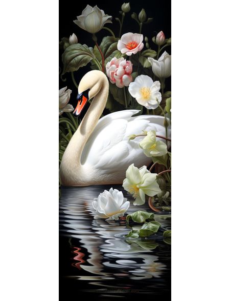 

Алмазная мозаика на подрамнике Лебедь в цвветах, 100x35 см, 50 цветов, 86449, ПНА-028
