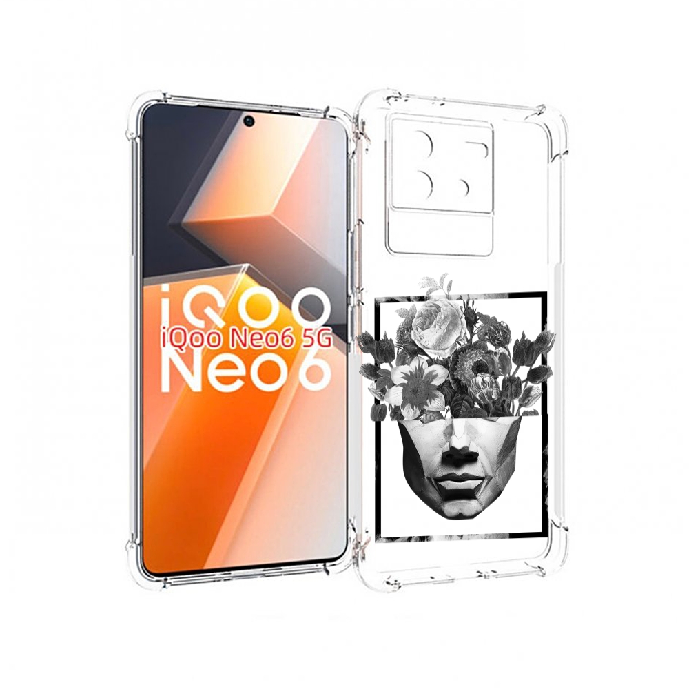 

Чехол MyPads черно белая ваза в абстракции для Vivo iQoo Neo 6 5G, Прозрачный, Tocco