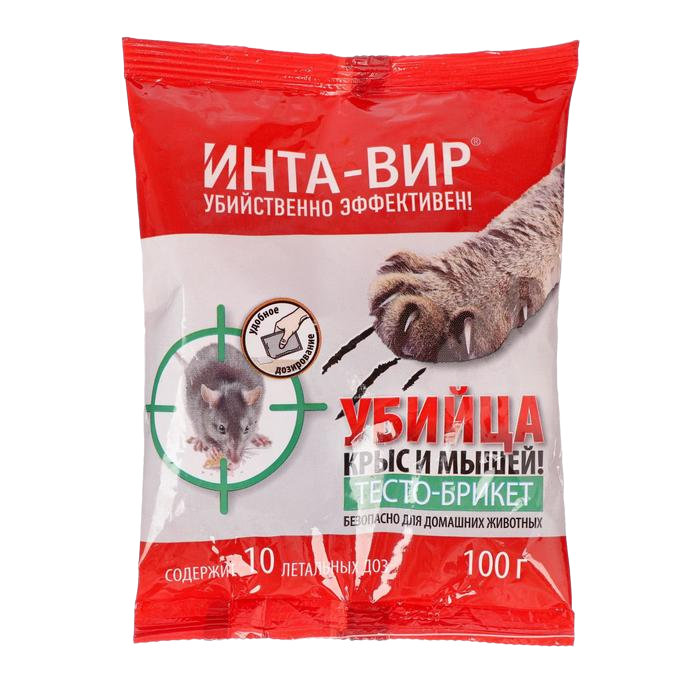 

Родентицид Инта-Вир тесто брикет 100г