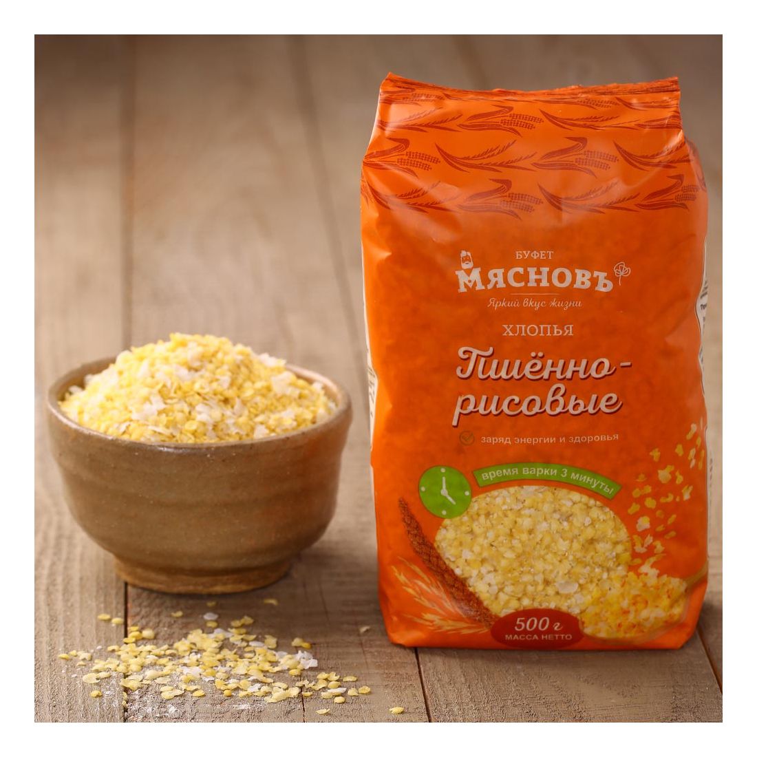 

Хлопья МясновЪ БУФЕТ пшенно-рисовые 500 г