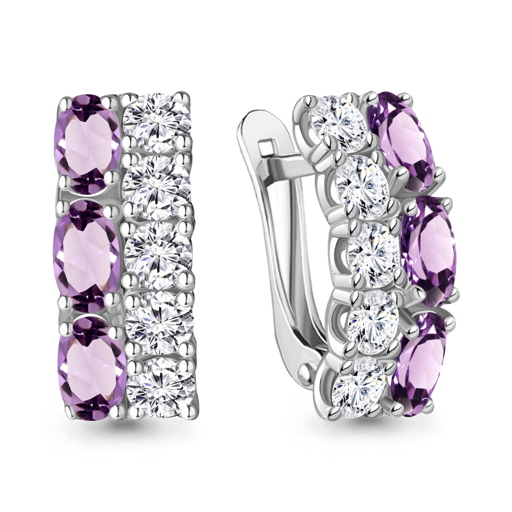 

Серьги из серебра с аметистом Aquamarine 4429604А_925_р, 4429604А_925_р