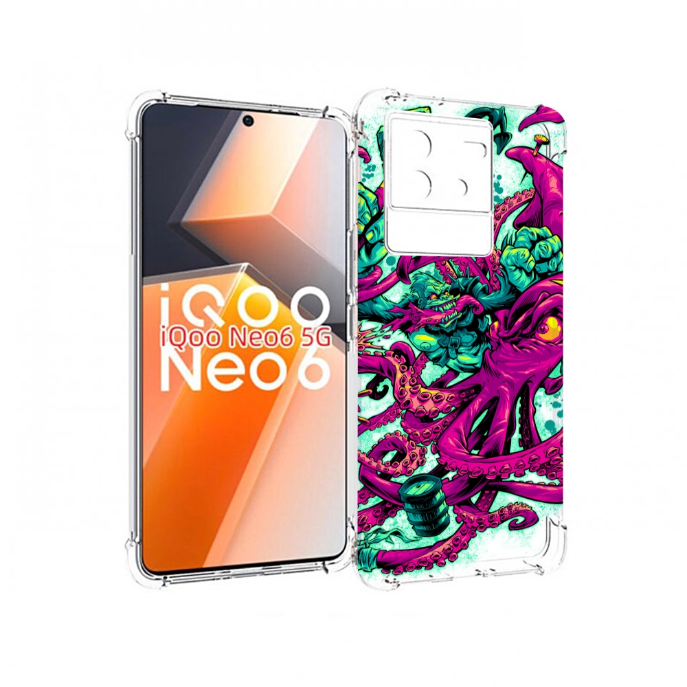 

Чехол MyPads фиолетовый кракен для Vivo iQoo Neo 6 5G, Прозрачный, Tocco