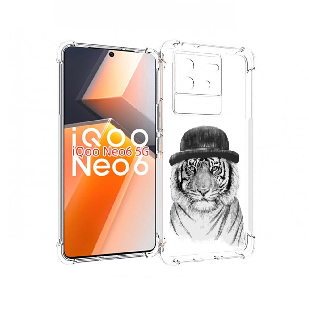 

Чехол MyPads тигр британец для Vivo iQoo Neo 6 5G, Прозрачный, Tocco