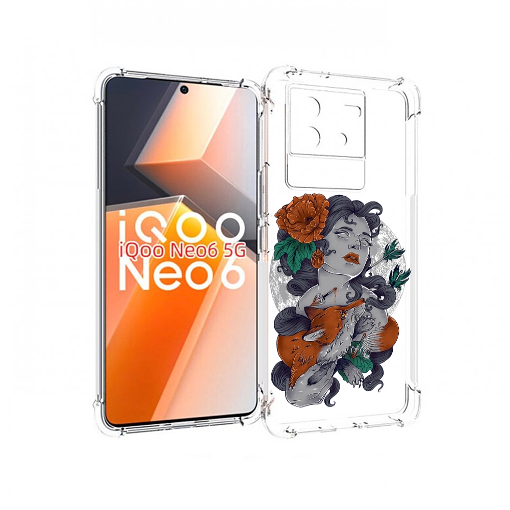 

Чехол MyPads темная девушка с лисой для Vivo iQoo Neo 6 5G, Прозрачный, Tocco