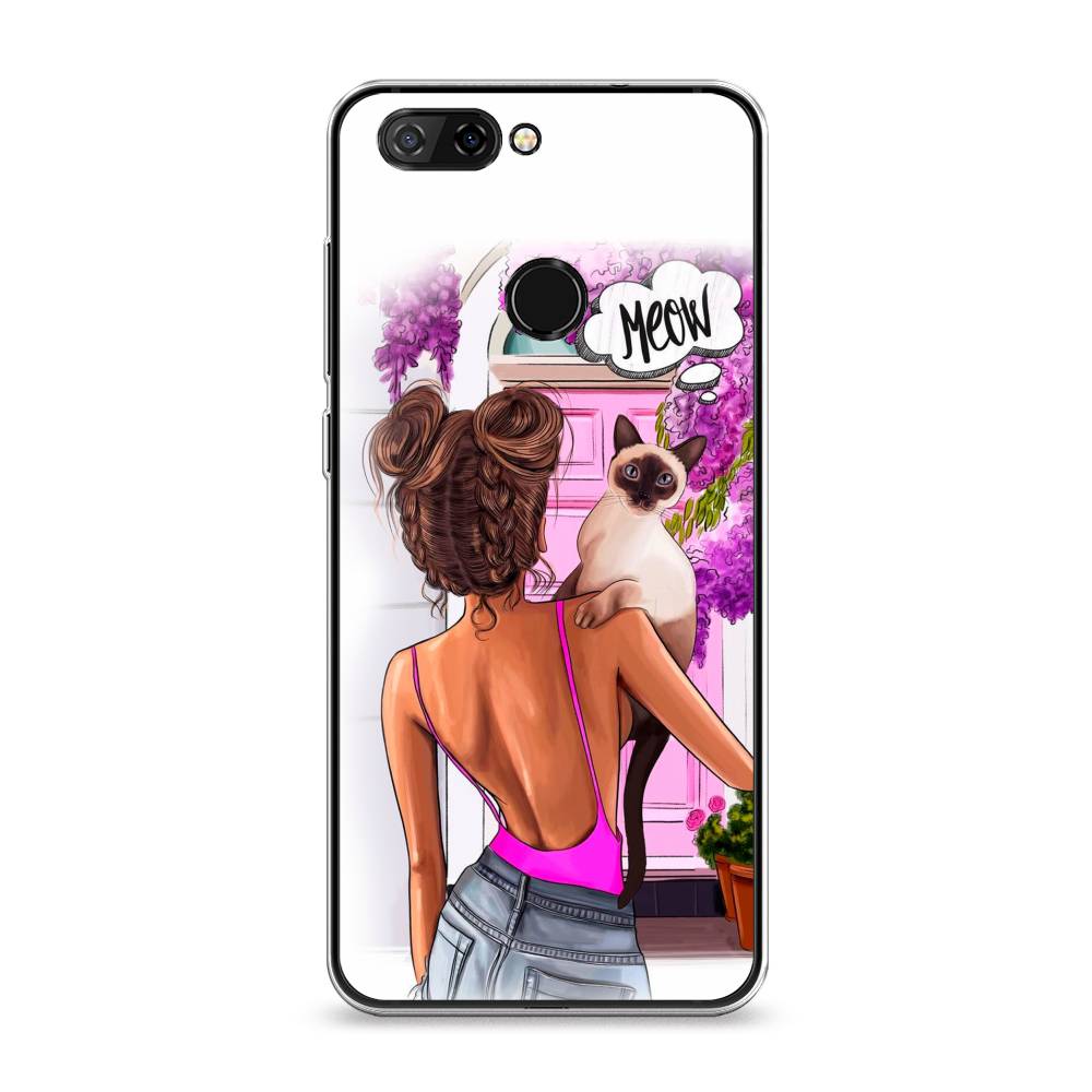 

Чехол Awog на ZTE Blade V9 / ЗТЕ Блэйд V9 "Девушка с кошкой", Разноцветный, 132450-7